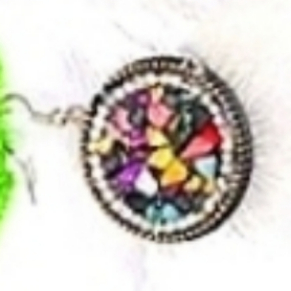 Tassel Fan Fringe Statement Earrings NEW *White - Picture 3 of 15